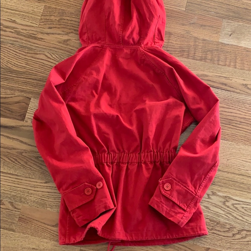 Anthropologie Red Drawstring Waist Jacket - Picture 2 of 6